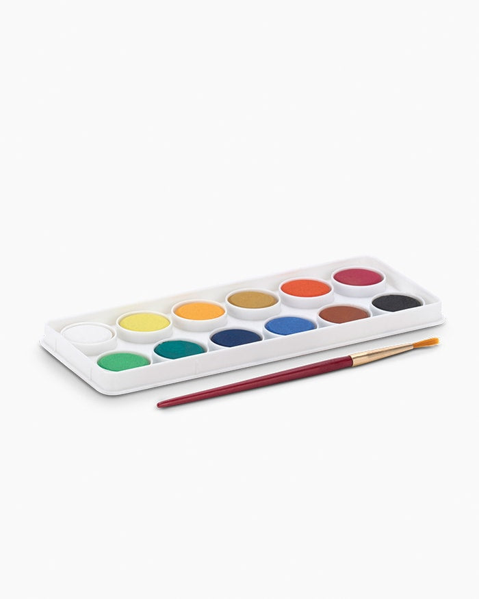 Camel Student Water Colours- Assorted Box of Cakes, 12 Shades with Lens Type Lid