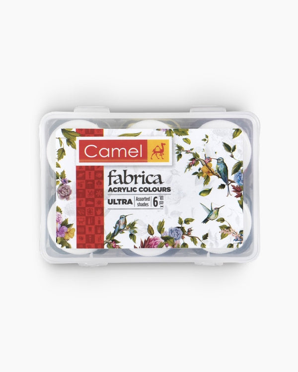 Camel Fabrica Acrylic Colours Assorted pack of 6 shades in 10ml, Ultra range