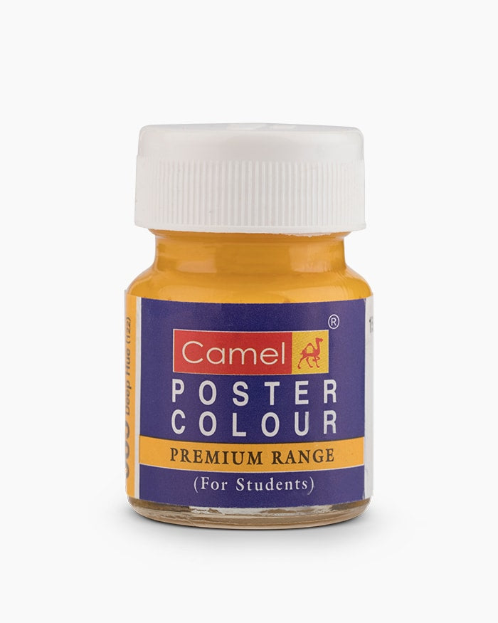 Camel Premium Poster Colour Individual bottle of Chrome Yellow Deep Hue in 15 ml (Pack of 2)