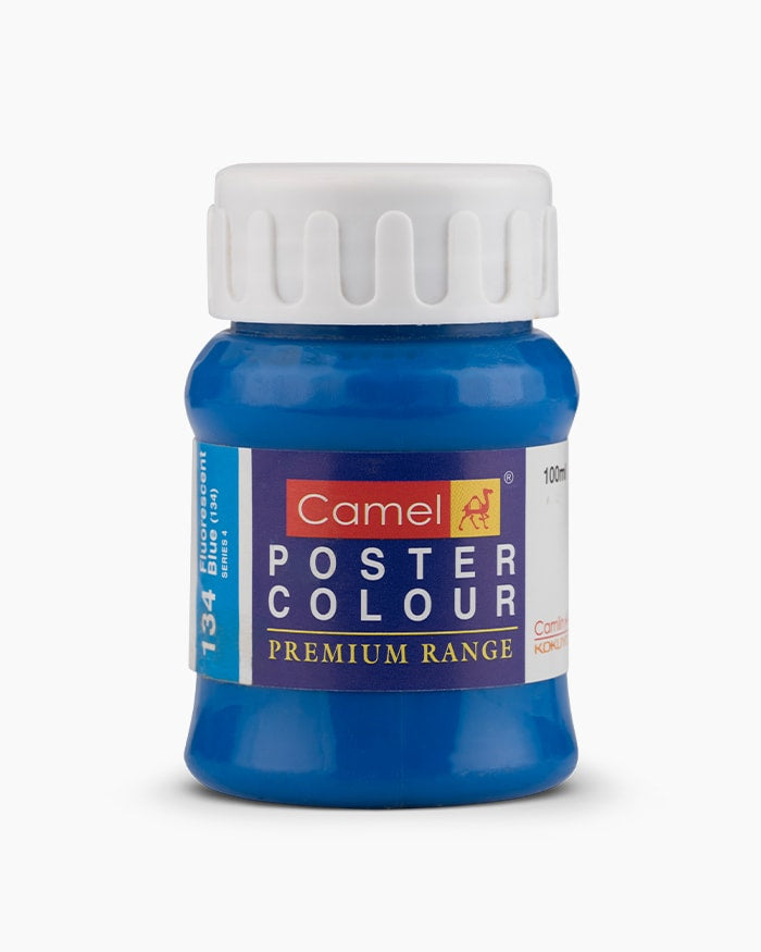 Camel Premium Poster Colour Individual bottle of Fluorescent Blue in 100 ml