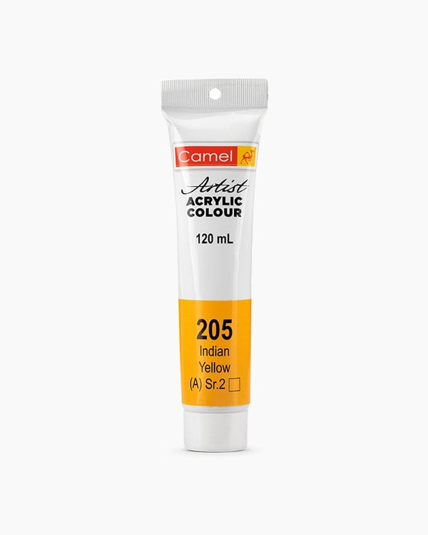 Camel Artist Acrylic Colour Individual tube of Indian Yellow in 120 ml