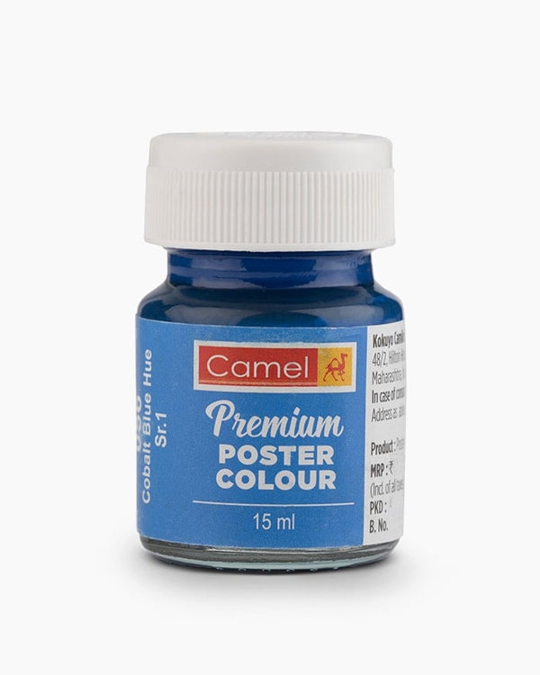 Camel Premium Poster Colour Individual bottle of Cobalt Blue Hue in 15 ml (Pack of 2)