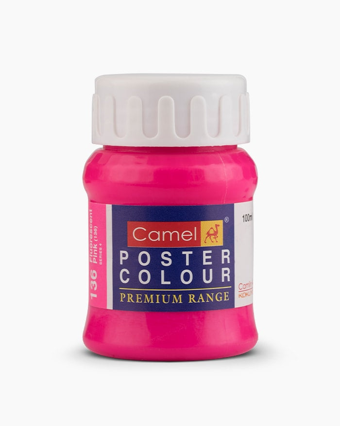 Camel Premium Poster Colour Individual bottle of Fluorescent Pink in 100 ml