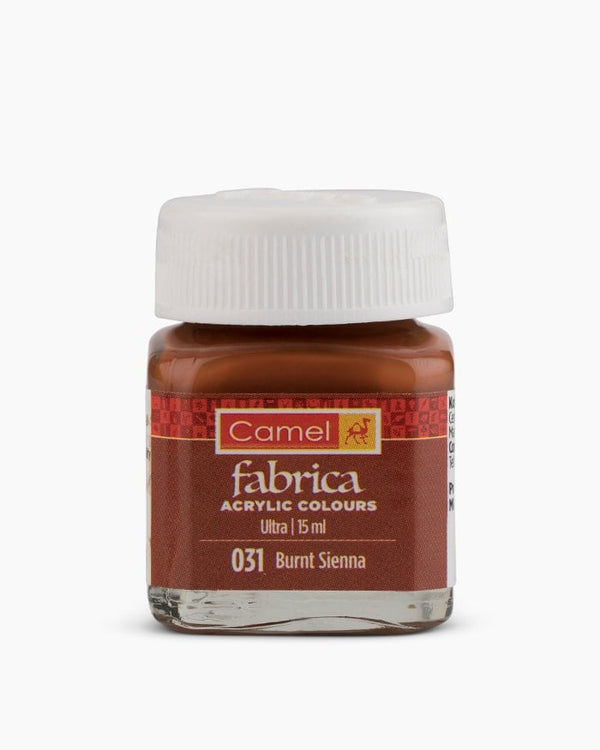 Camel Fabrica Acrylic Colours Individual bottle of Burnt Sienna in 15 ml, Ultra range (Pack of 2)