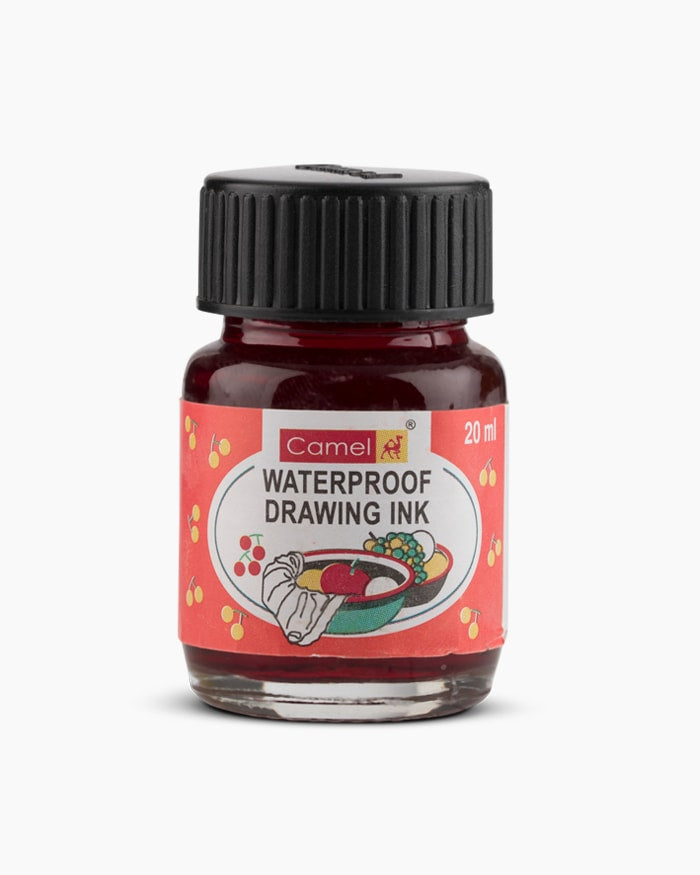 Camel Coloured Drawing Inks- Individual Bottle of Scarlet in 20ml