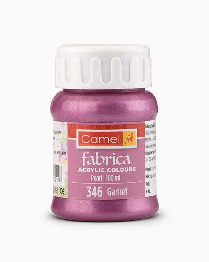 Camel Fabrica Acrylic Colours Individual bottle of Garnet in 100 ml, Pearl range