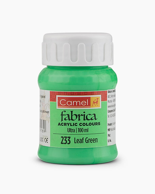 Camel Fabrica Acrylic Colours Individual bottle of Leaf Green in 100 ml, Ultra range