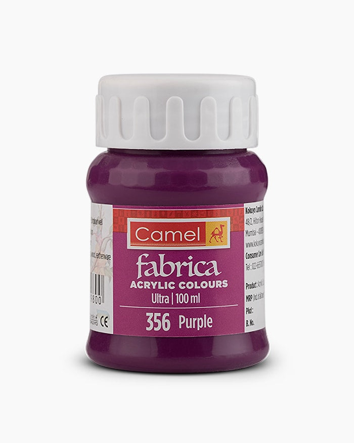 Camel Fabrica Acrylic Colours Individual bottle of Purple in 100 ml, Ultra range