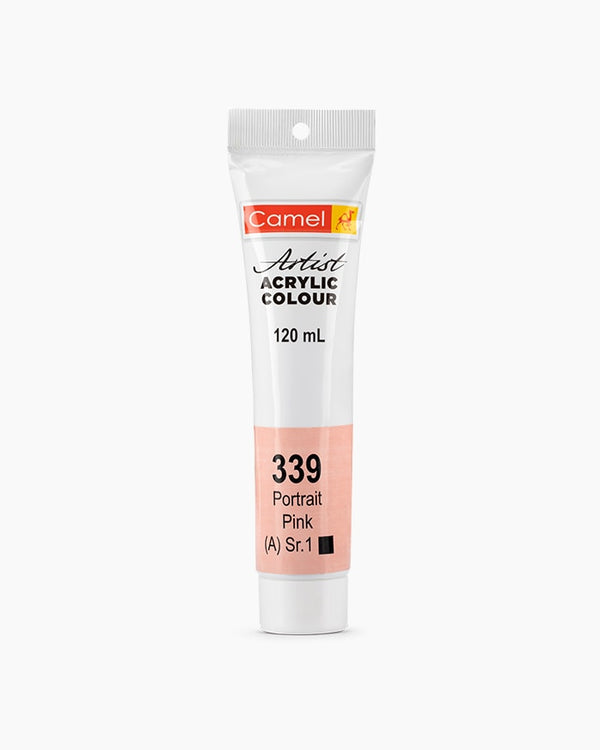 Camel Artist Acrylic Colour Individual tube of Portrait Pink in 120 ml