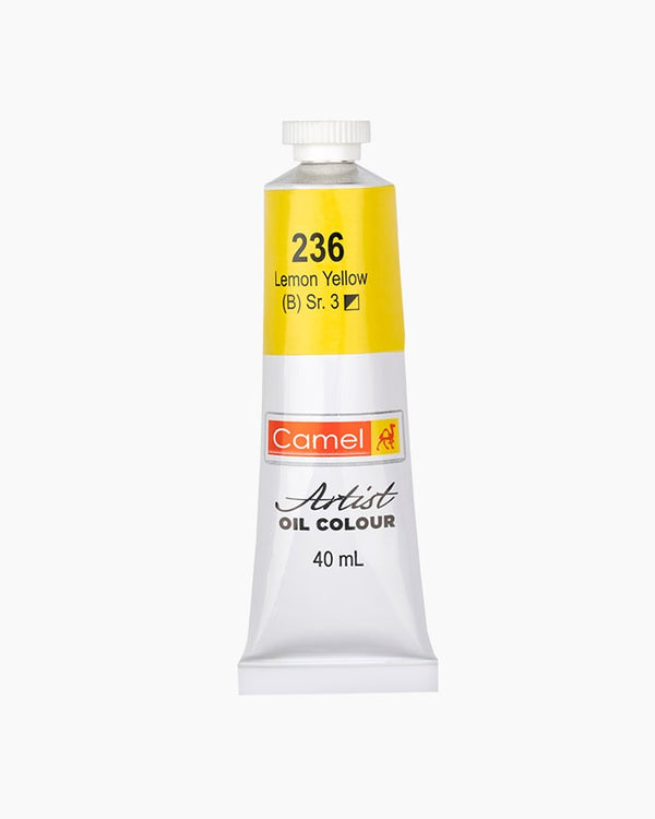 Camel Artist Oil Colour Individual tube of Lemon Yellow in 40 ml