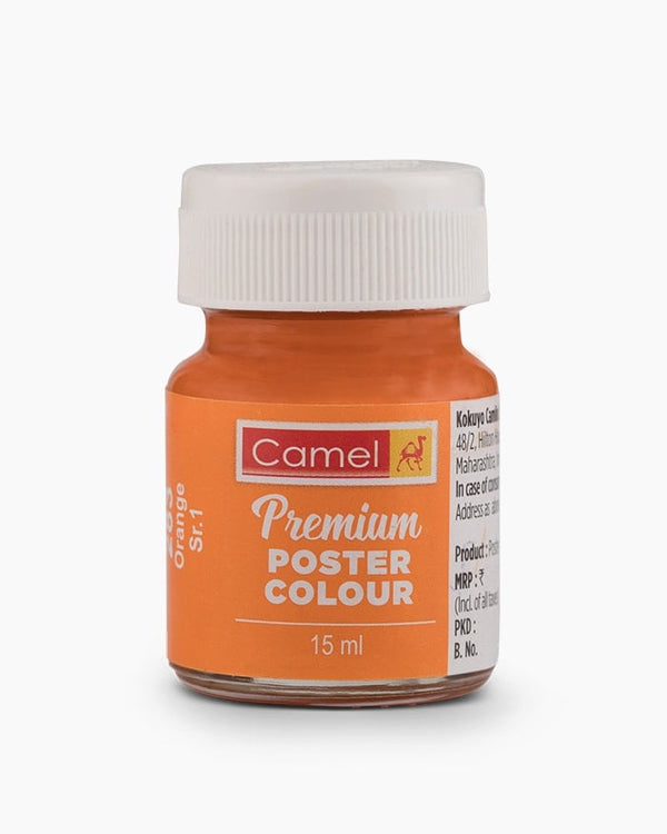 Camel Premium Poster Colour Individual bottle of Orange in 15 ml