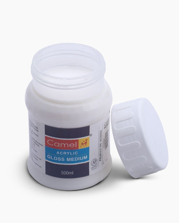 Camel Acrylic Gloss Medium Individual jar of 500 ml