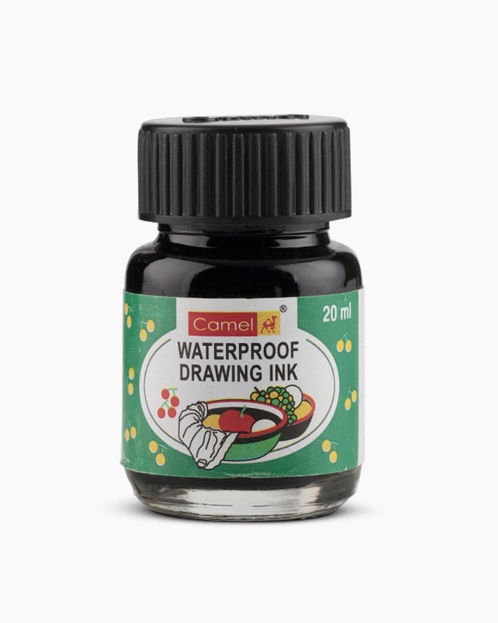 Camel Coloured Drawing Inks- Individual Bottle of Emerald Green in 20ml