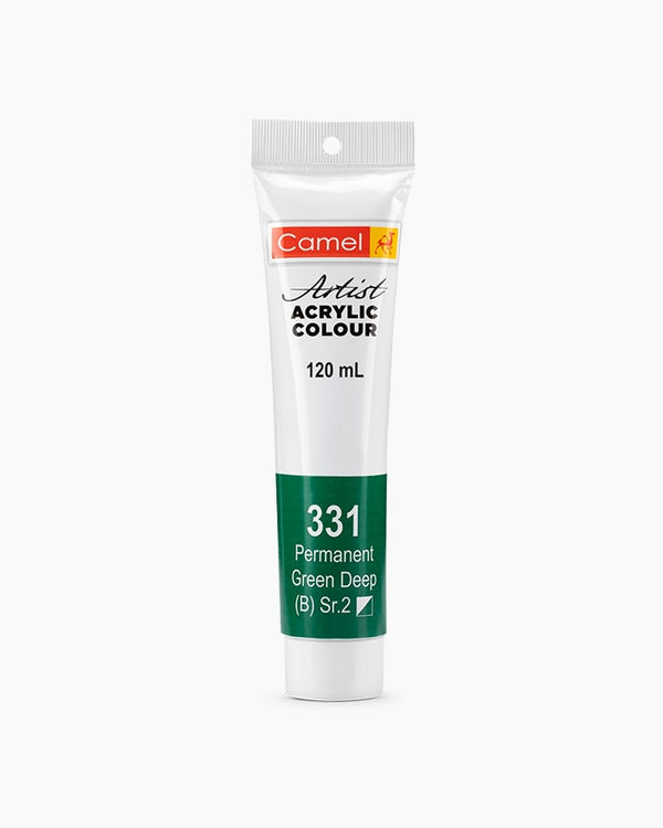 Camel Artist Acrylic Colour Individual tube of Permanent Green Deep in 120 ml