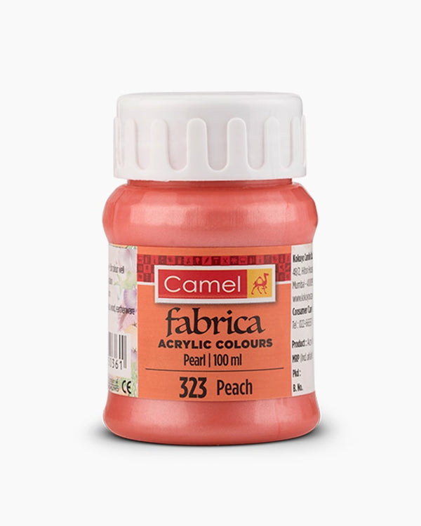 Camel Fabrica Acrylic Colours Individual bottle of Peach in 100 ml, Pearl range