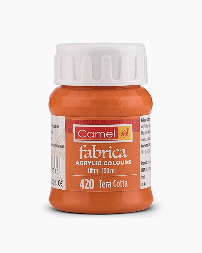Camel Fabrica Acrylic Colours Individual bottle of Teracotta in 100 ml, Ultra range