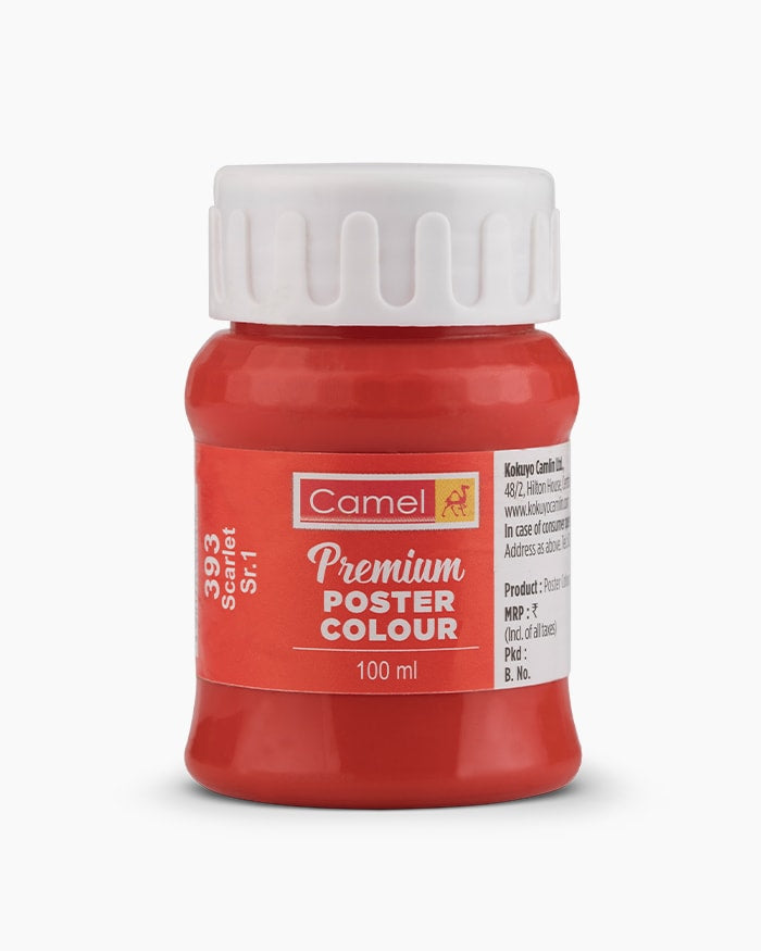 Camel Premium Poster Colour Individual bottle of Scarlet in 100 ml