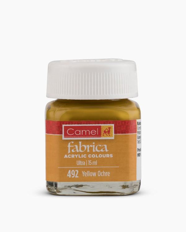 Camel Fabrica Acrylic Colours Individual bottle of Yellow Ochre in 15 ml, Ultra range (Pack of 2)