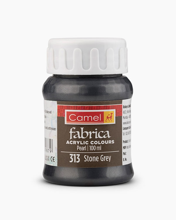 Camel Fabrica Acrylic Colours Individual bottle of Stone Grey in 100 ml, Pearl range