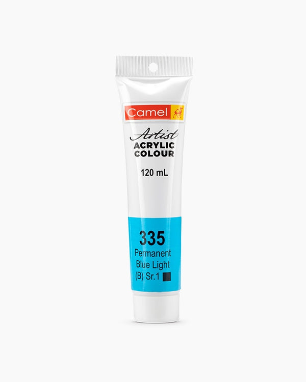 Camel Artist Acrylic Colour Individual tube of Permanent Blue Light in 120 ml