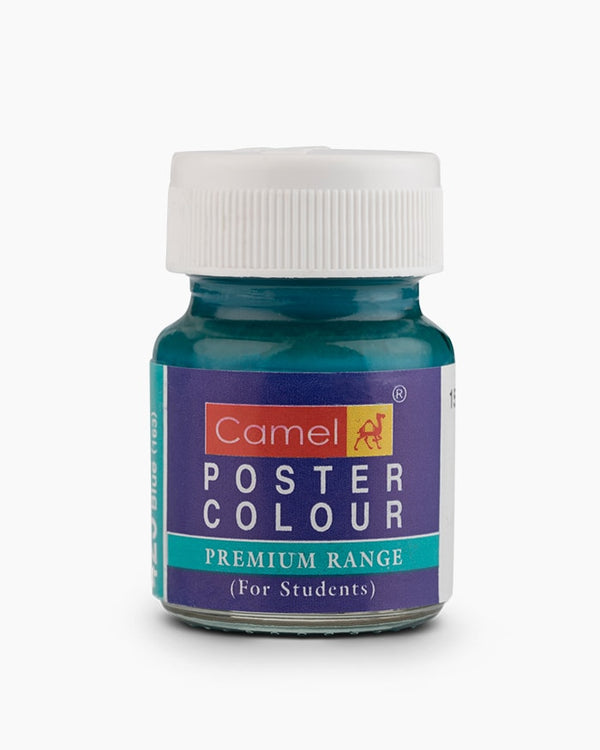 Camel Premium Poster Colour Individual bottle of Turquoise Blue in 15 ml, (Pack of 2)