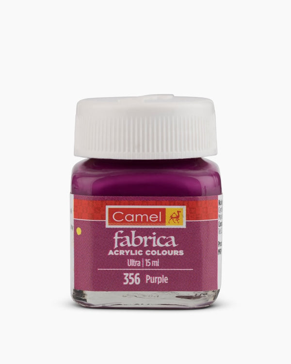 Camel Fabrica Acrylic Colours Individual bottle of Purple in 15 ml, Ultra range (Pack of 2)