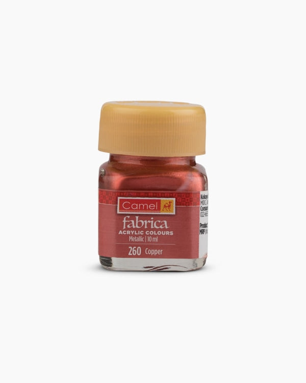Camel Fabrica Acrylic Colours- Individual Bottle of Copper in 10ml (Metallic Range), Pack of 2