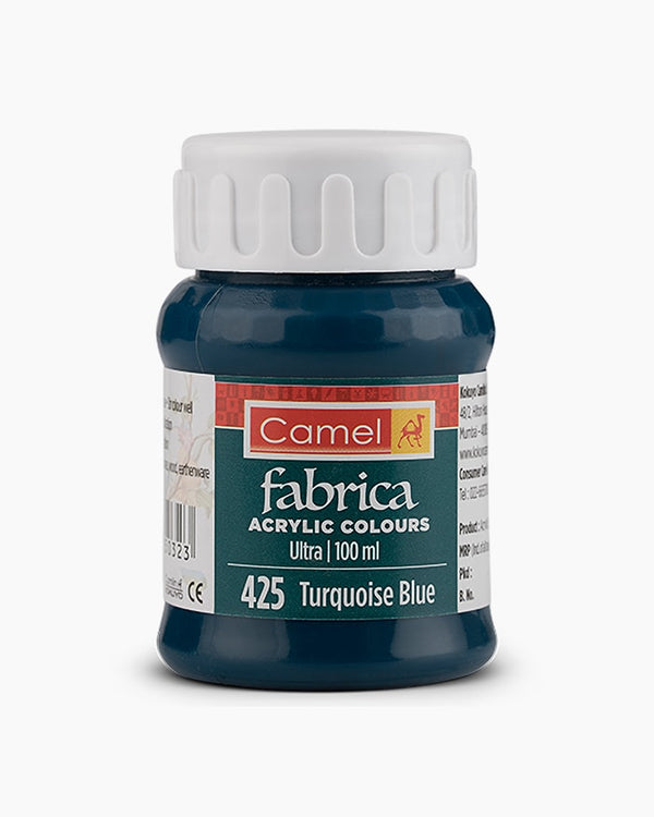 Camel Fabrica Acrylic Colours Individual bottle of Turquoise Blue in 100 ml, Ultra range
