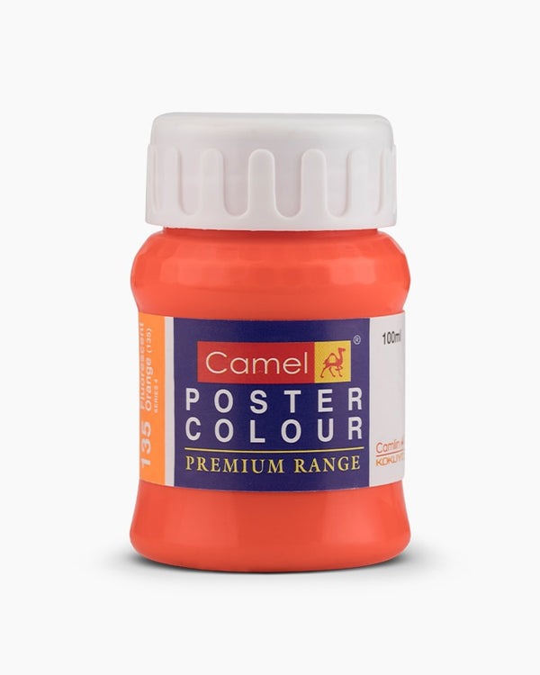 Camel Premium Poster Colour Individual bottle of Fluorescent Orange in 100 ml