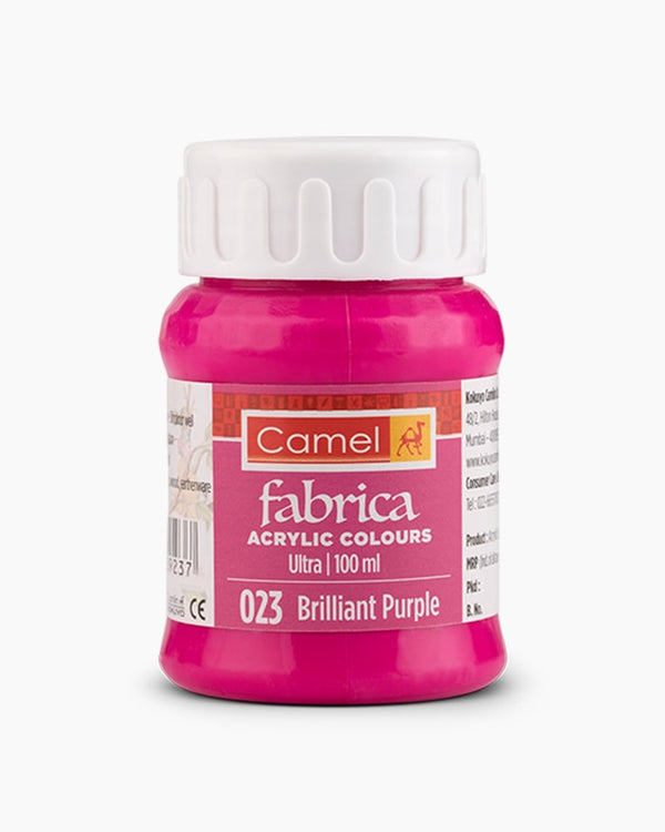Camel Fabrica Acrylic Colours Individual bottle of Brilliant Purple in 100 ml, Ultra range