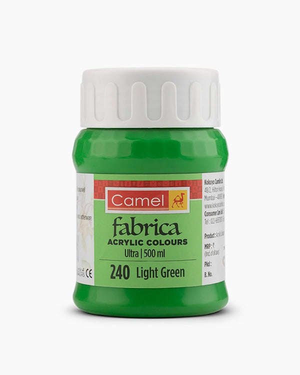 Camel Fabrica Acrylic Colours Individual bottle of Light Green in 500 ml, Ultra range