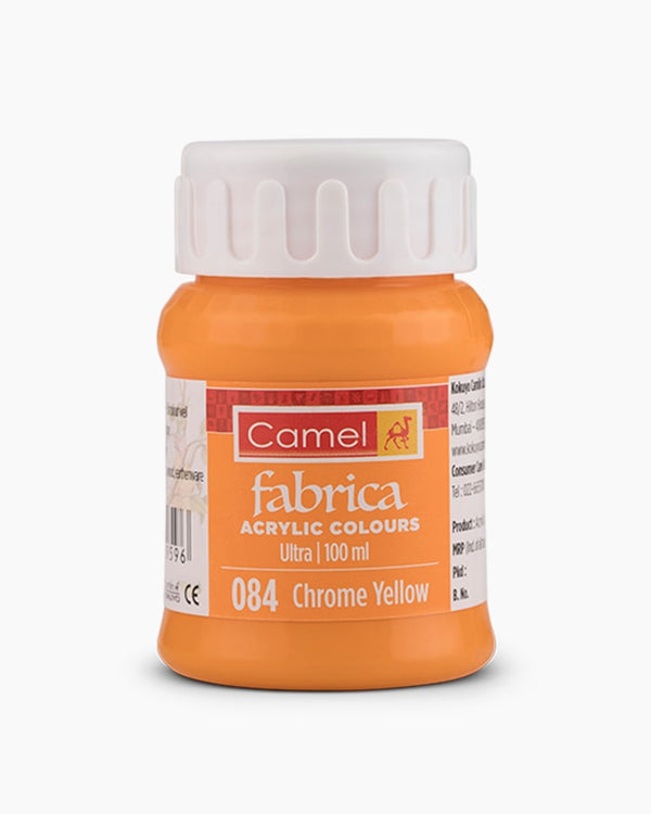 Camel Fabrica Acrylic Colours Individual bottle of Chrome Yellow in 100 ml, Ultra range