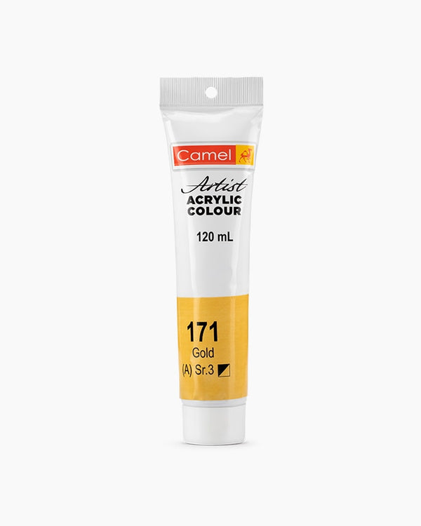 Camel Artist Acrylic Colour Individual tube of Gold in 120 ml