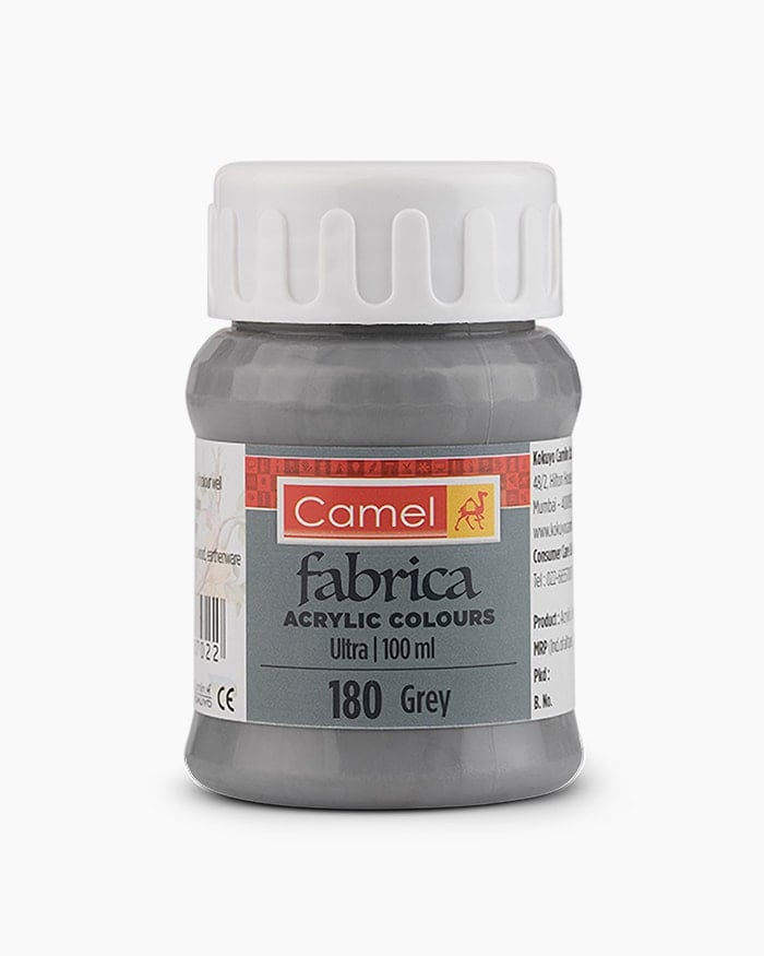 Camel Fabrica Acrylic Colours Individual bottle of Grey in 100 ml, Ultra range
