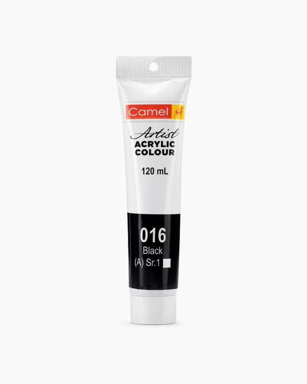 Camel Artist Acrylic Colour Individual tube of Black in 120 ml