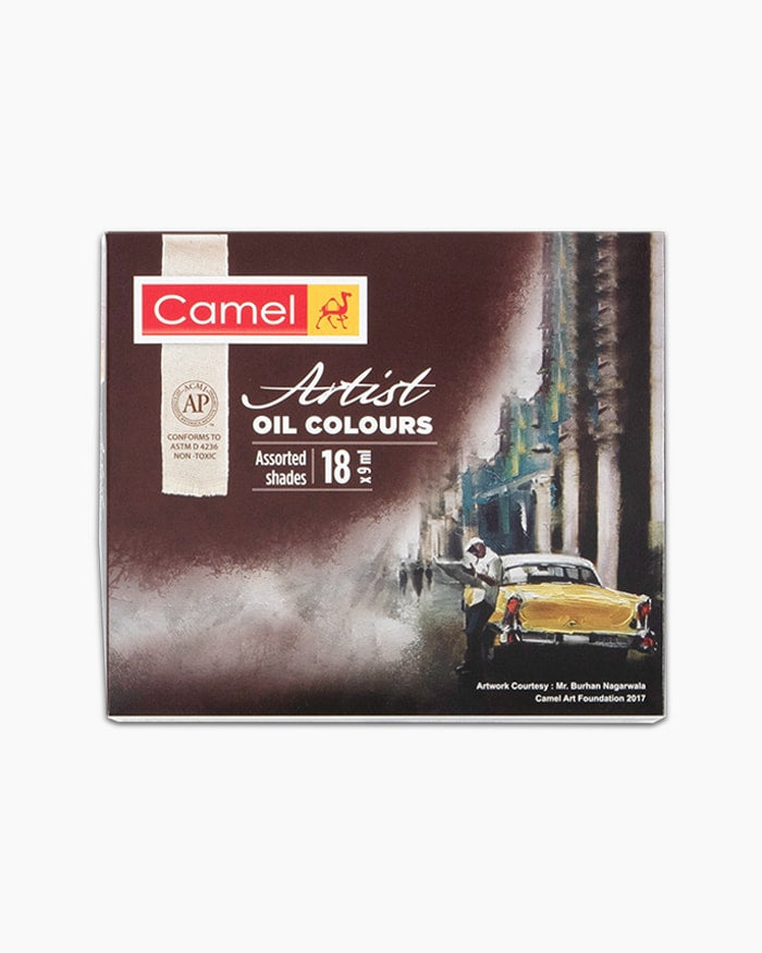 Camel Artist Oil Colours Assorted pack of 18 shades in 9ml