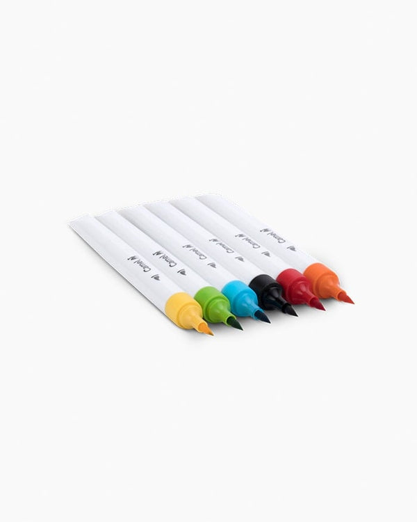Camel Brush Pens- Assorted Pack of 6 Shades
