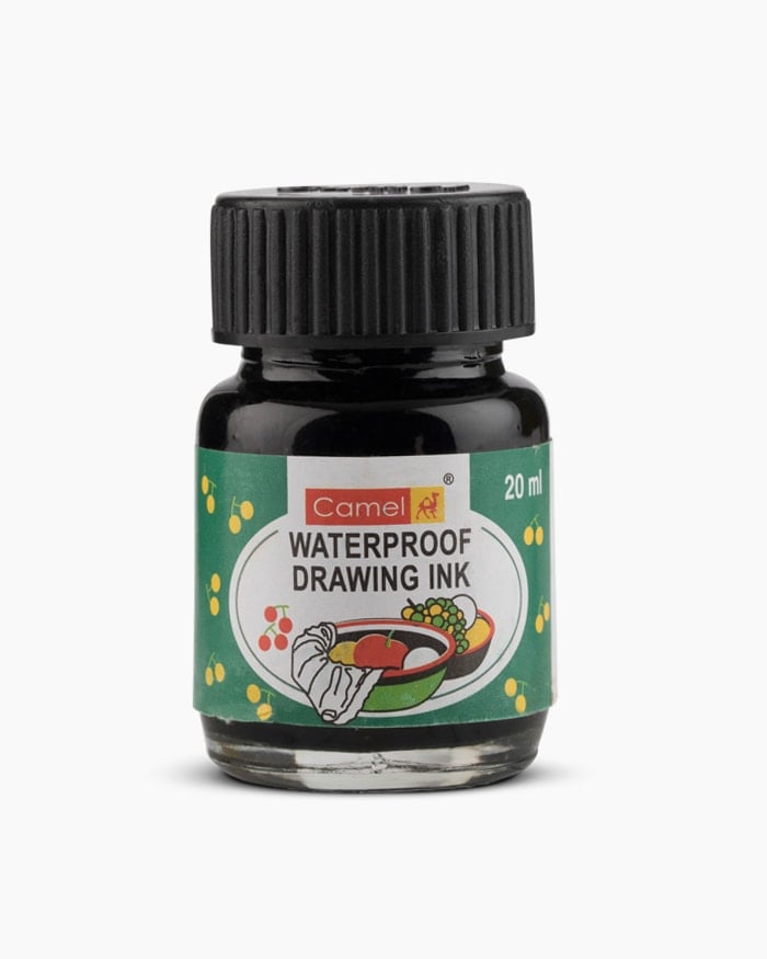 Camel Coloured Drawing Inks- Individual Bottle of Dark Green in 20ml