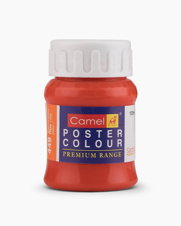 Camel Premium Poster Colour Individual bottle of Vermilion Hue in 100 ml