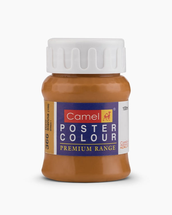 Camel Premium Poster Colour Individual bottle of Raw Sienna in 100 ml