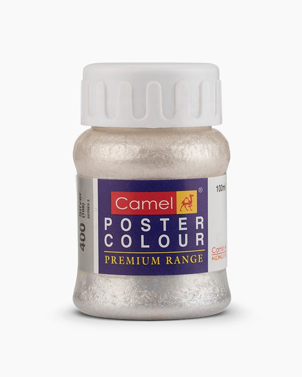 Camel Premium Poster Colour Individual bottle of Silver in 100 ml