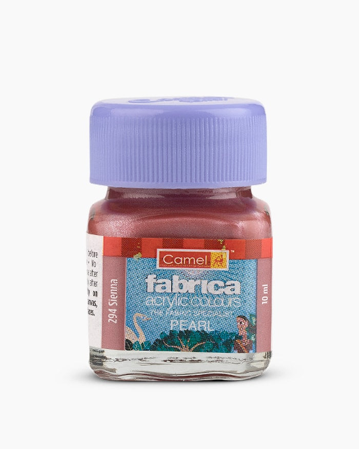 Camel Fabrica Acrylic Colours Individual bottle of Sienna in 10 ml, Pearl range (Pack of 2)