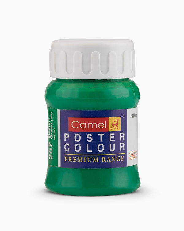Camel Premium Poster Colour Individual bottle of Medium Green in 100 ml