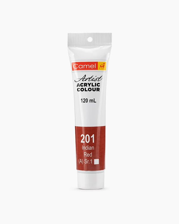 Camel Artist Acrylic Colour Individual tube of Indian Red in 120 ml