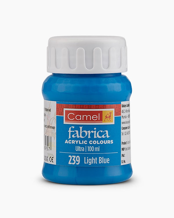 Camel Fabrica Acrylic Colours Individual bottle of Light Blue in 100 ml, Ultra range