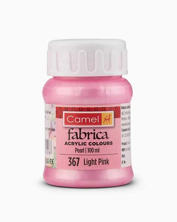 Camel Fabrica Acrylic Colours Individual bottle of Light Pink in 100 ml, Pearl range