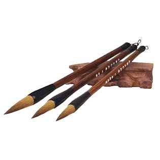 Art Professional Chinese Calligraphy/Drawing Brush Set of 3 pc in Assorted Color (Size: Small , Medium , Large)