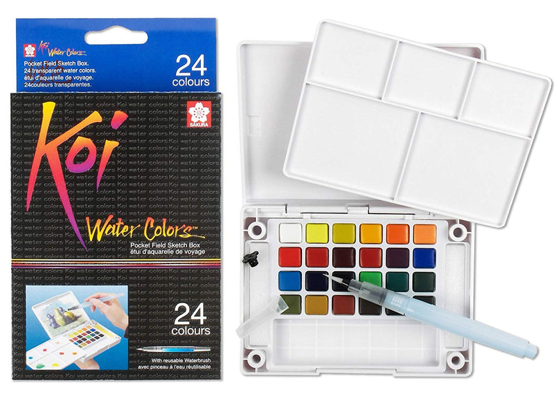 KOI SAKURA Watercolors Field Box Set of 24 Colors