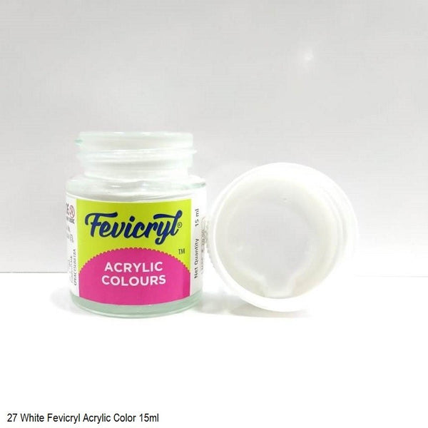 Fevicryl Fabric Acrylic Colour 15 ml  White, Pack of 2