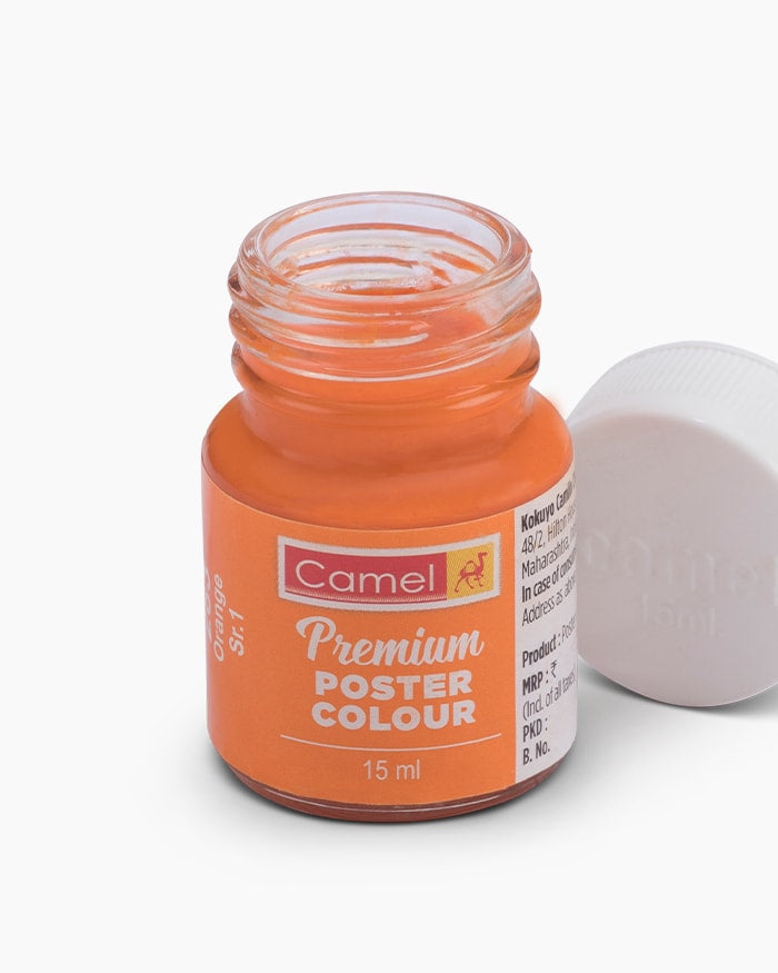 Camel Premium Poster Colour Individual bottle of Orange in 15 ml